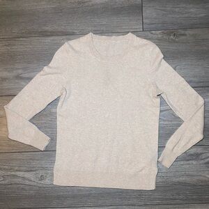 EUC 100% Cashmere Beige Scoop Neck Sweater Neutral Natural Fibers